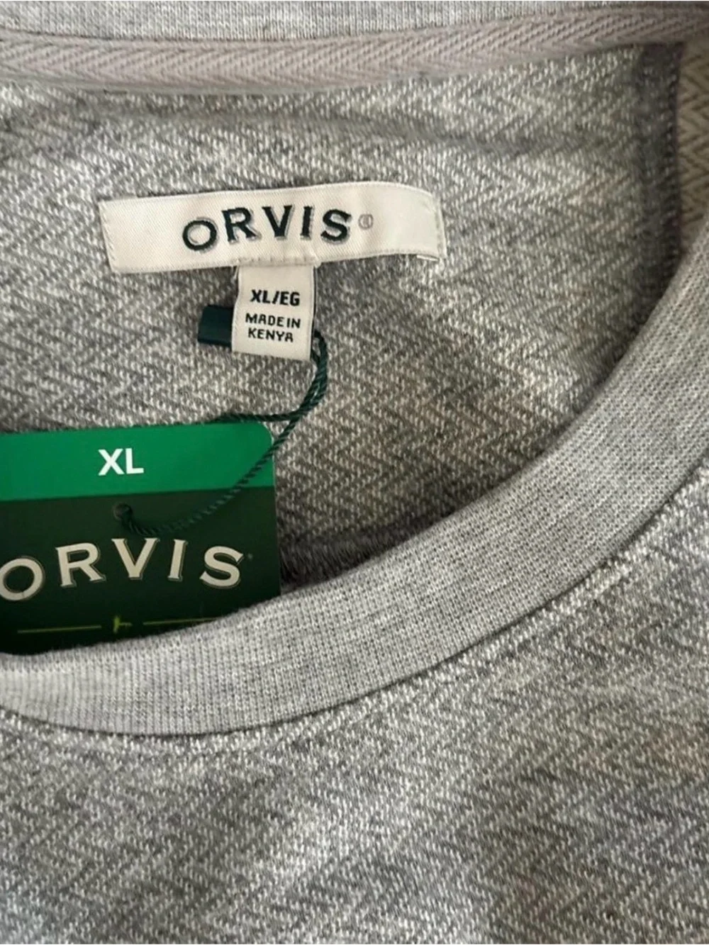 Orvis Men’s Heather Gray Long-Sleeve Crew Thermal Top - Picture 5 of 6